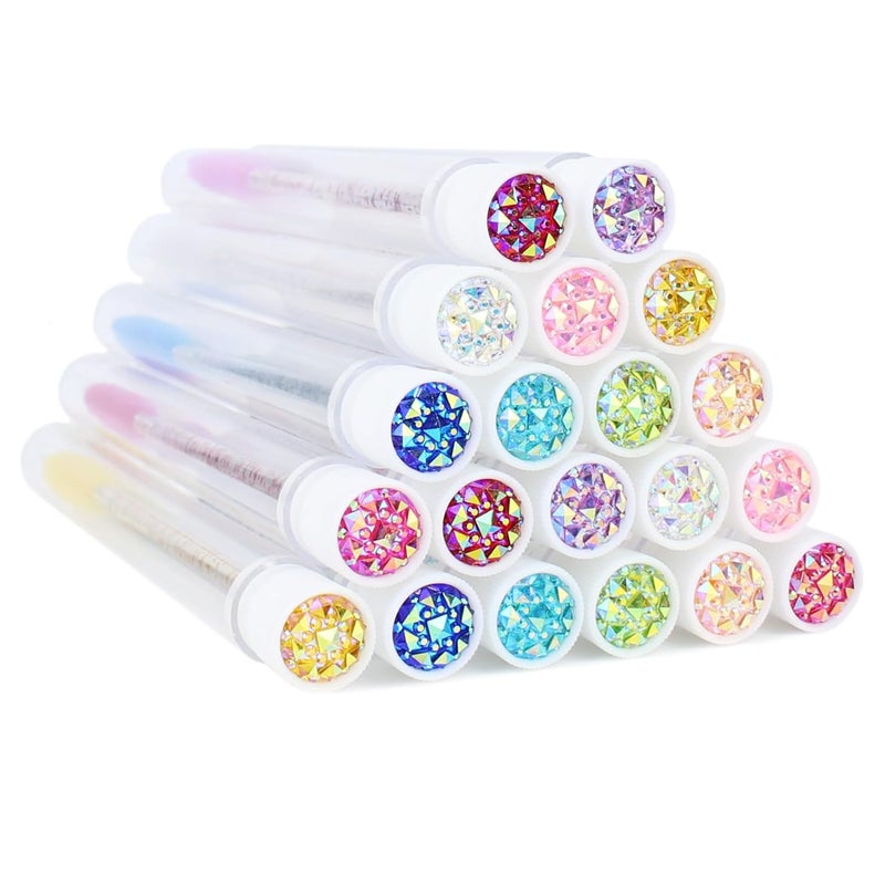 SenRocc 20 Sets Mascara Wand Tube Set Eyelash Spoolies Diamond Mascara BrushesBrush Makeup Tool Applicator Eyelash Brush Tubes Makeup Brush (Diamond-2-MlX) - Image 1